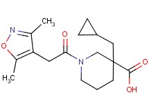 3-(cyclopropylmethyl)-1-[(3,5-dimethyl-4-isoxazolyl)acetyl]-3-piperidinecarboxylic acid