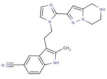 2-methyl-3-{2-[2-(4,5,6,7-tetrahydropyrazolo[1,5-a]pyrazin-2-yl)-1H-imidazol-1-yl]ethyl}-1H-indole-5-carbonitrile dihydrochloride