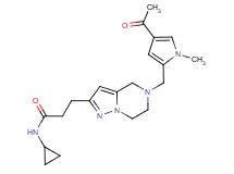3-{5-[(4-acetyl-1-methyl-1H-pyrrol-2-yl)methyl]-4,5,6,7-tetrahydropyrazolo[1,5-a]pyrazin-2-yl}-N-cyclopropylpropanamide