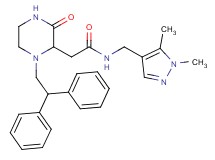 N-[(1,5-dimethyl-1H-pyrazol-4-yl)methyl]-2-[1-(2,2-diphenylethyl)-3-oxo-2-piperazinyl]acetamide