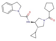 N-[(3R*,4S*)-1-(cyclopentylcarbonyl)-4-cyclopropylpyrrolidin-3-yl]-2-(2,3-dihydro-1H-indol-1-yl)acetamide