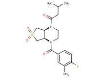 (4aS*,7aR*)-1-(4-fluoro-3-methylbenzoyl)-4-(3-methylbutanoyl)octahydrothieno[3,4-b]pyrazine 6,6-dioxide