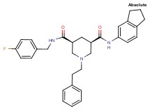 (3R,5S)-N-(2,3-dihydro-1H-inden-5-yl)-N'-(4-fluorobenzyl)-1-(2-phenylethyl)-3,5-piperidinedicarboxamide