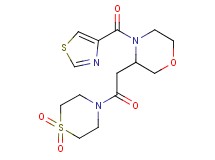 3-[2-(1,1-dioxido-4-thiomorpholinyl)-2-oxoethyl]-4-(1,3-thiazol-4-ylcarbonyl)morpholine