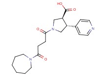 (3S*,4R*)-1-(4-azepan-1-yl-4-oxobutanoyl)-4-pyridin-4-ylpyrrolidine-3-carboxylic acid