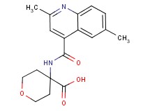 4-{[(2,6-dimethyl-4-quinolinyl)carbonyl]amino}tetrahydro-2H-pyran-4-carboxylic acid