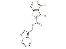 3-chloro-4-fluoro-N-(pyrazolo[1,5-a]pyrimidin-3-ylmethyl)-1-benzothiophene-2-carboxamide