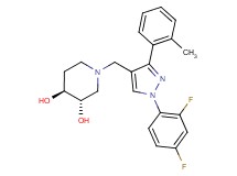 (3S*,4S*)-1-{[1-(2,4-difluorophenyl)-3-(2-methylphenyl)-1H-pyrazol-4-yl]methyl}-3,4-piperidinediol