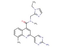 2-(2-aminopyrimidin-5-yl)-N-[(1-ethyl-1H-imidazol-2-yl)methyl]-N,8-dimethylquinoline-4-carboxamide