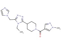 4-[4-ethyl-5-(1H-imidazol-1-ylmethyl)-4H-1,2,4-triazol-3-yl]-1-[(1-methyl-1H-pyrazol-4-yl)carbonyl]piperidine