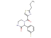 3-(3-fluorophenyl)-4-[(2-propyl-1,3-thiazol-4-yl)carbonyl]piperazin-2-one