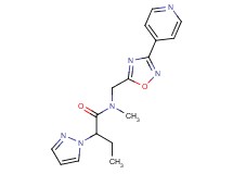 N-methyl-2-(1H-pyrazol-1-yl)-N-{[3-(4-pyridinyl)-1,2,4-oxadiazol-5-yl]methyl}butanamide