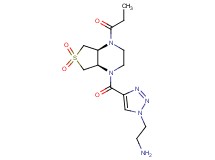 2-(4-{[(4aS*,7aR*)-6,6-dioxido-4-propionylhexahydrothieno[3,4-b]pyrazin-1(2H)-yl]carbonyl}-1H-1,2,3-triazol-1-yl)ethanamine