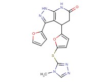 3-(2-furyl)-4-{5-[(4-methyl-4H-1,2,4-triazol-3-yl)thio]-2-furyl}-1,4,5,7-tetrahydro-6H-pyrazolo[3,4-b]pyridin-6-one