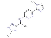 6-(1-methyl-1H-imidazol-2-yl)-N-[1-(5-methyl-1H-1,2,4-triazol-3-yl)ethyl]pyridazin-3-amine