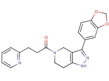 3-(1,3-benzodioxol-5-yl)-5-[3-(2-pyridinyl)propanoyl]-4,5,6,7-tetrahydro-1H-pyrazolo[4,3-c]pyridine trifluoroacetate