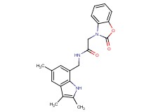 2-(2-oxo-1,3-benzoxazol-3(2H)-yl)-N-[(2,3,5-trimethyl-1H-indol-7-yl)methyl]acetamide
