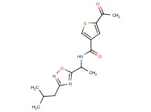 5-acetyl-N-[1-(3-isobutyl-1,2,4-oxadiazol-5-yl)ethyl]thiophene-3-carboxamide