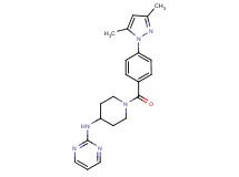 N-{1-[4-(3,5-dimethyl-1H-pyrazol-1-yl)benzoyl]-4-piperidinyl}-2-pyrimidinamine