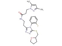 3-(3,5-dimethyl-1H-pyrazol-1-yl)-N-(2-{4-(2-fluorophenyl)-5-[(tetrahydro-2-furanylmethyl)thio]-4H-1,2,4-triazol-3-yl}ethyl)propanamide