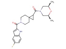 2-[(1-{[(2R*,6S*)-2,6-dimethyl-4-morpholinyl]carbonyl}-6-azaspiro[2.5]oct-6-yl)carbonyl]-5-fluoro-1H-indole