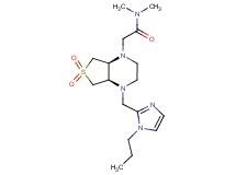 2-[(4aR*,7aS*)-6,6-dioxido-4-[(1-propyl-1H-imidazol-2-yl)methyl]hexahydrothieno[3,4-b]pyrazin-1(2H)-yl]-N,N-dimethylacetamide