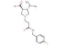 (3S*,4S*)-1-{3-[(4-fluorobenzyl)amino]-3-oxopropyl}-4-isopropyl-3-pyrrolidinecarboxylic acid