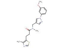 N-{[1-(3-methoxyphenyl)-1H-pyrazol-4-yl]methyl}-N-methyl-3-(4-methyl-1,3-thiazol-5-yl)propanamide