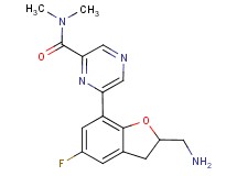 6-[2-(aminomethyl)-5-fluoro-2,3-dihydro-1-benzofuran-7-yl]-N,N-dimethylpyrazine-2-carboxamide