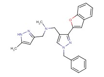 1-[3-(1-benzofuran-2-yl)-1-benzyl-1H-pyrazol-4-yl]-N-methyl-N-[(5-methyl-1H-pyrazol-3-yl)methyl]methanamine