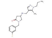 1-(3-fluorobenzyl)-4-{[(5-methyl-1-propyl-1H-pyrazol-4-yl)methyl]amino}-2-pyrrolidinone