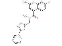 7-fluoro-N,2-dimethyl-N-{[3-(2-pyridinyl)-5-isoxazolyl]methyl}-4-quinolinecarboxamide