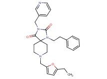 8-[(5-ethyl-2-furyl)methyl]-1-(2-phenylethyl)-3-(3-pyridinylmethyl)-1,3,8-triazaspiro[4.5]decane-2,4-dione