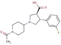(3S*,4R*)-1-(1-acetylpiperidin-4-yl)-4-(3-fluorophenyl)pyrrolidine-3-carboxylic acid