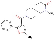 2-methyl-9-(5-methyl-2-phenyl-3-furoyl)-2,9-diazaspiro[5.5]undecan-3-one