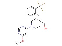 {1-(6-methoxypyrimidin-4-yl)-4-[2-(trifluoromethyl)benzyl]piperidin-4-yl}methanol