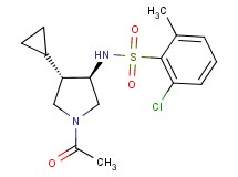 N-[(3R*,4S*)-1-acetyl-4-cyclopropyl-3-pyrrolidinyl]-2-chloro-6-methylbenzenesulfonamide