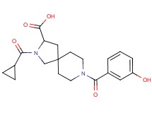 2-(cyclopropylcarbonyl)-8-(3-hydroxybenzoyl)-2,8-diazaspiro[4.5]decane-3-carboxylic acid