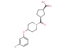 (1R*,3S*)-3-{[4-(3-chlorophenoxy)piperidin-1-yl]carbonyl}cyclopentanecarboxylic acid