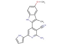 2-amino-4-(5-methoxy-3-methyl-1H-indol-2-yl)-6-(1H-pyrrol-2-yl)nicotinonitrile