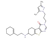 7-{[2-(1-cyclohexen-1-yl)ethyl]amino}-3-[3-(3,5-dimethyl-1H-pyrazol-1-yl)propyl]-5,6,7,8-tetrahydro[1]benzothieno[2,3-d]pyrimidin-4(3H)-one