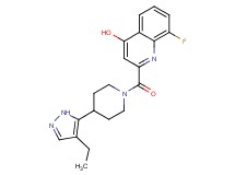 2-{[4-(4-ethyl-1H-pyrazol-5-yl)-1-piperidinyl]carbonyl}-8-fluoro-4-quinolinol