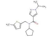 N-cyclopentyl-1-isopropyl-N-[(5-methyl-2-thienyl)methyl]-1H-pyrazole-4-carboxamide