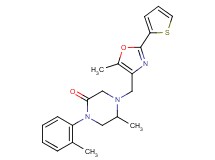 5-methyl-1-(2-methylphenyl)-4-{[5-methyl-2-(2-thienyl)-1,3-oxazol-4-yl]methyl}-2-piperazinone