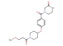 4-(4-{[1-(3-methoxypropanoyl)piperidin-4-yl]oxy}benzoyl)piperazin-2-one