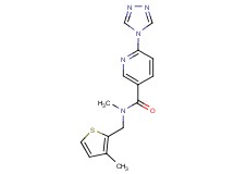 N-methyl-N-[(3-methyl-2-thienyl)methyl]-6-(4H-1,2,4-triazol-4-yl)nicotinamide