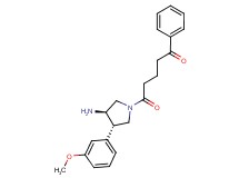 5-[(3R*,4S*)-3-amino-4-(3-methoxyphenyl)pyrrolidin-1-yl]-5-oxo-1-phenylpentan-1-one