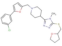 1-{[5-(3-chlorophenyl)-2-furyl]methyl}-4-{4-methyl-5-[(tetrahydro-2-furanylmethyl)thio]-4H-1,2,4-triazol-3-yl}piperidine