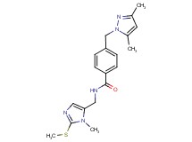 4-[(3,5-dimethyl-1H-pyrazol-1-yl)methyl]-N-{[1-methyl-2-(methylthio)-1H-imidazol-5-yl]methyl}benzamide