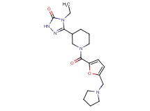 4-ethyl-5-{1-[5-(pyrrolidin-1-ylmethyl)-2-furoyl]piperidin-3-yl}-2,4-dihydro-3H-1,2,4-triazol-3-one